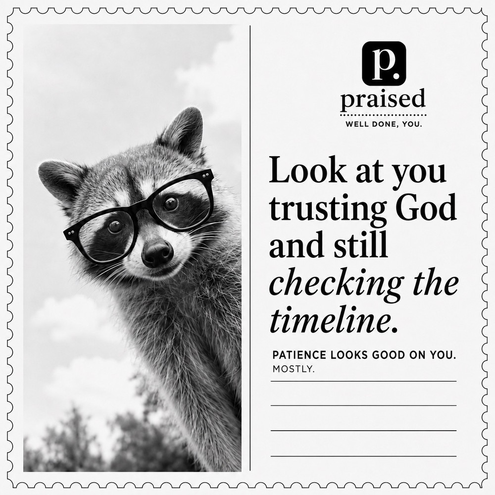 Look at you trusting God and still checking the timeline.