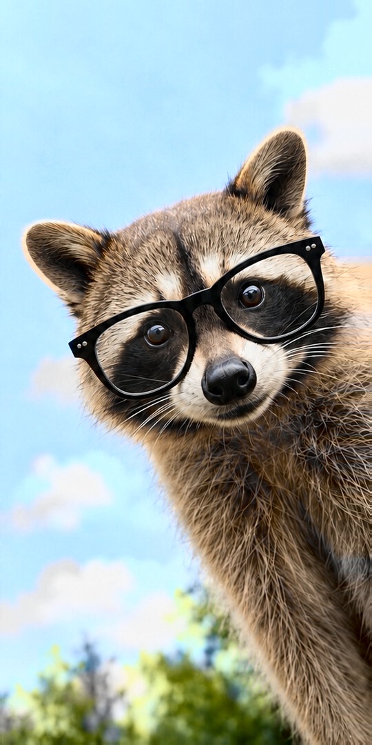 Raccoon in glasses