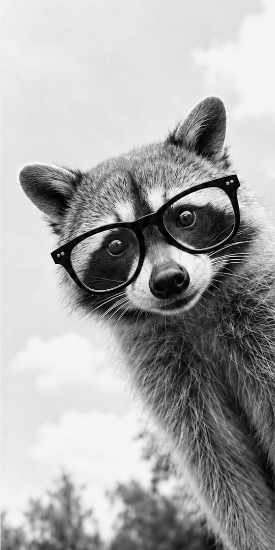 Raccoon in glasses